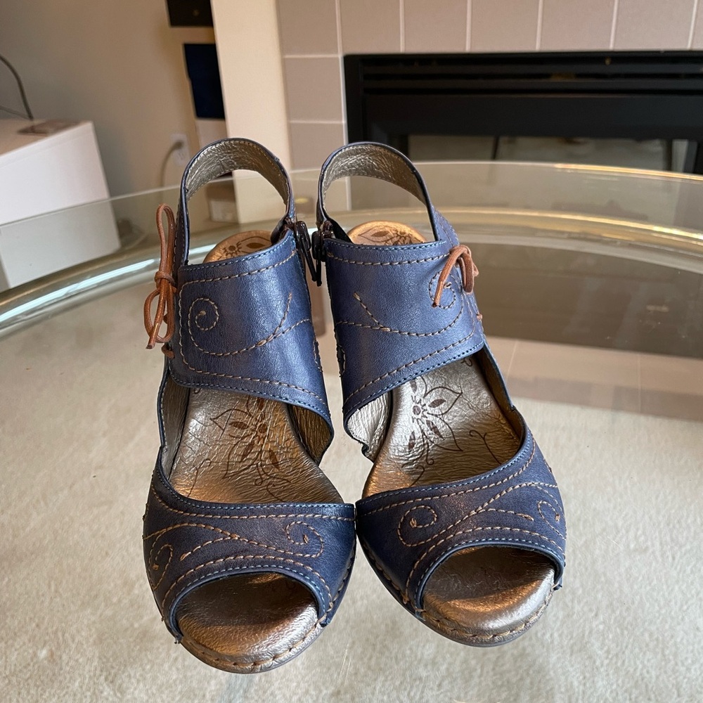 Jose Saenz Women’s Sandals, Blue Color, Size 7, Unique Design, Made in Spain